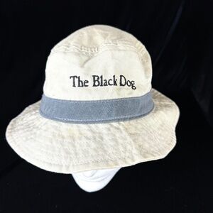 Black Dog Adult XL Bucket Hat Marthas Vineyard Beige Canvas wBlue Band Slouch